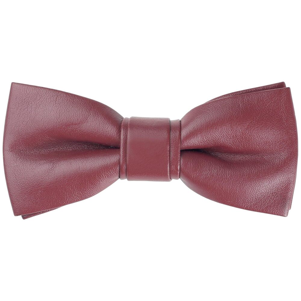 5901 Fashion PU Leather Single Layer Casual Bow Tie One Size Burgundy